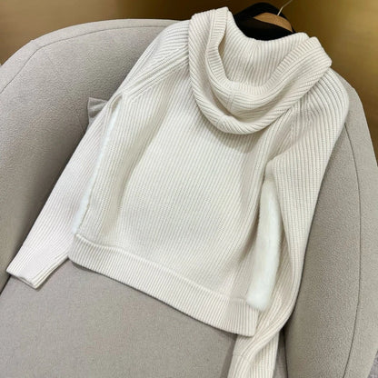 Women Cashmere Coat  Natural Mink fur Jacket Soft H904