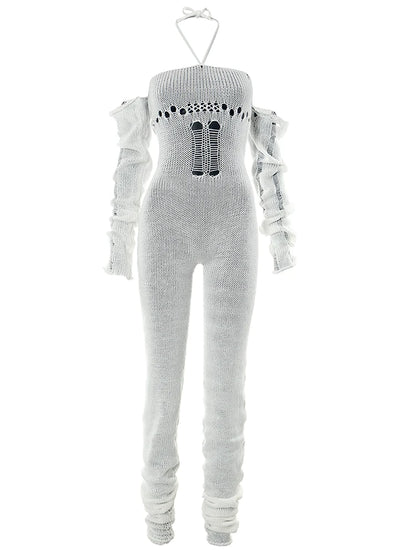 Sisterlinda Fashion Trend Y2K Jumpsuits Women Patchwork Sleeve Bandage Stretch Hipster One Piece Overalls Female Streetwear 2023