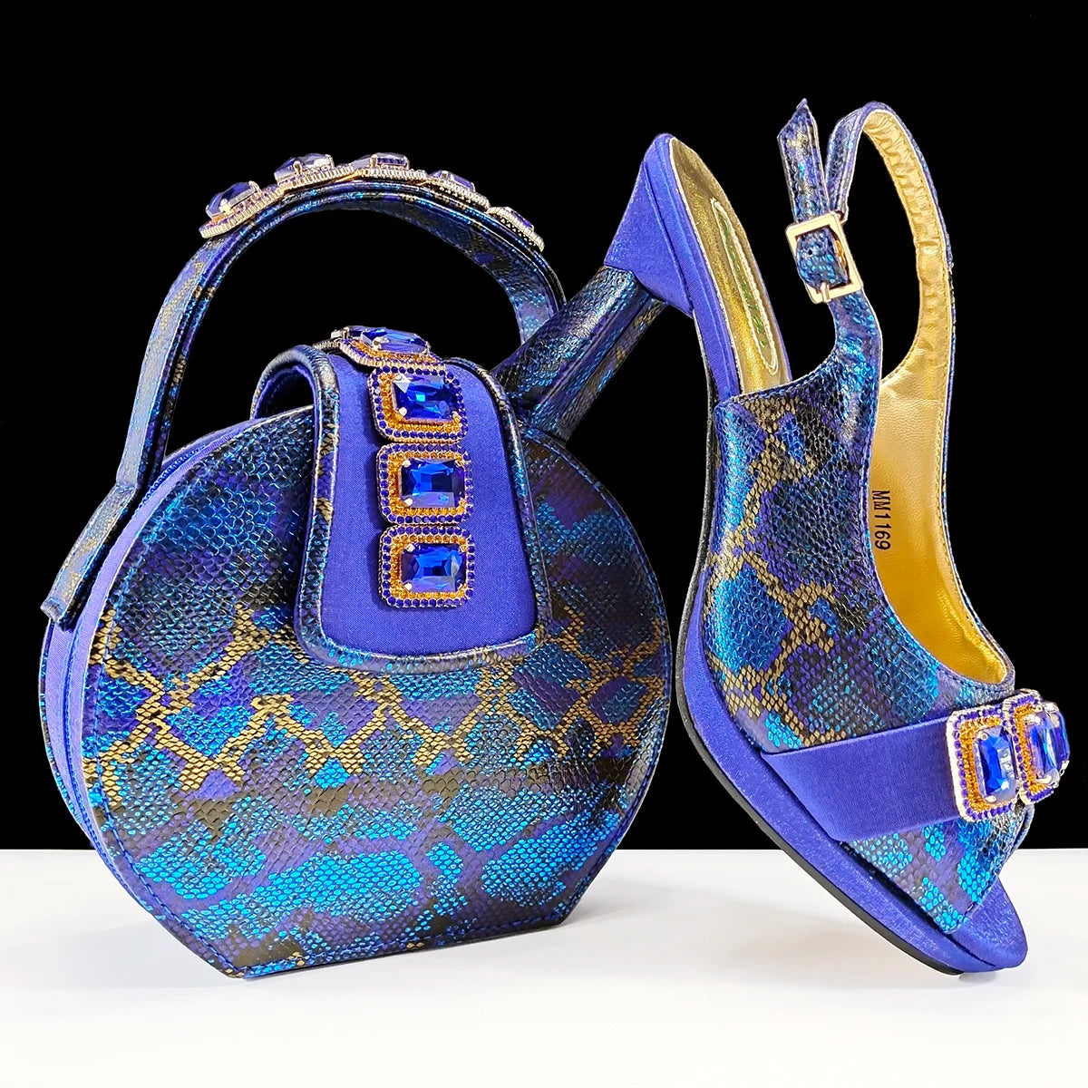 doershow High Quality African Style Ladies Shoes And Bags Set Latest orange Italian Shoes And Bag Set For Party   SMM1-1