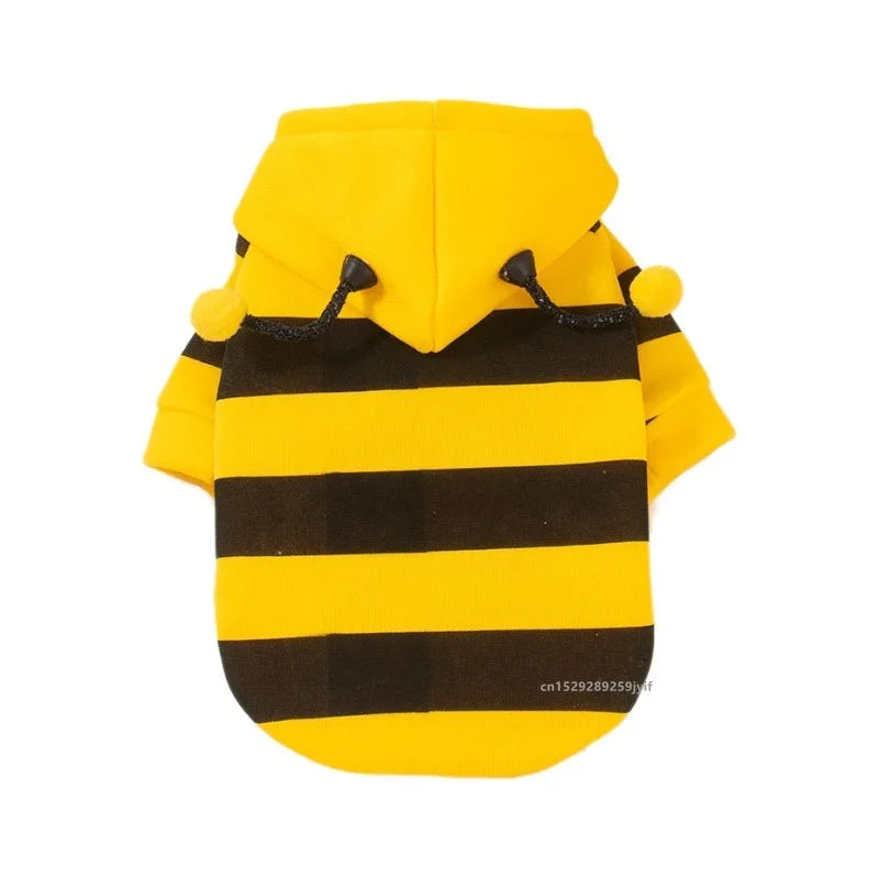 Bee Pet Puppy Coat Apparel Outfit Dog Hoodies Winter Warm Cat Cosplay Costume Holiday Outfit for Small Medium Dogs & Cats