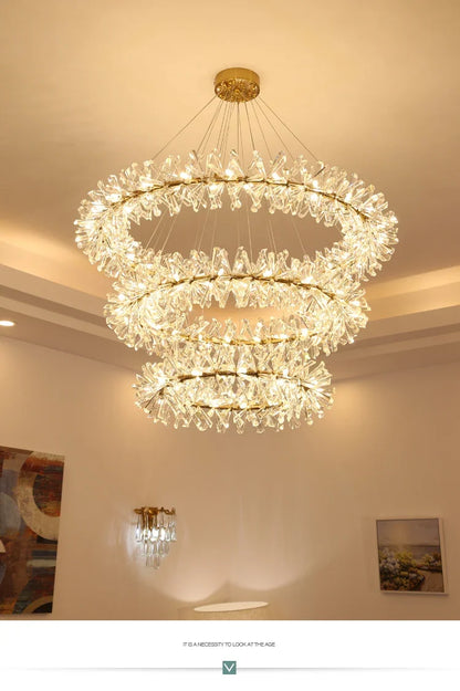French crystal chandelier, romantic firefly, snowflake, light luxury, modern creativity, warm bedroom, dining room chandeliers