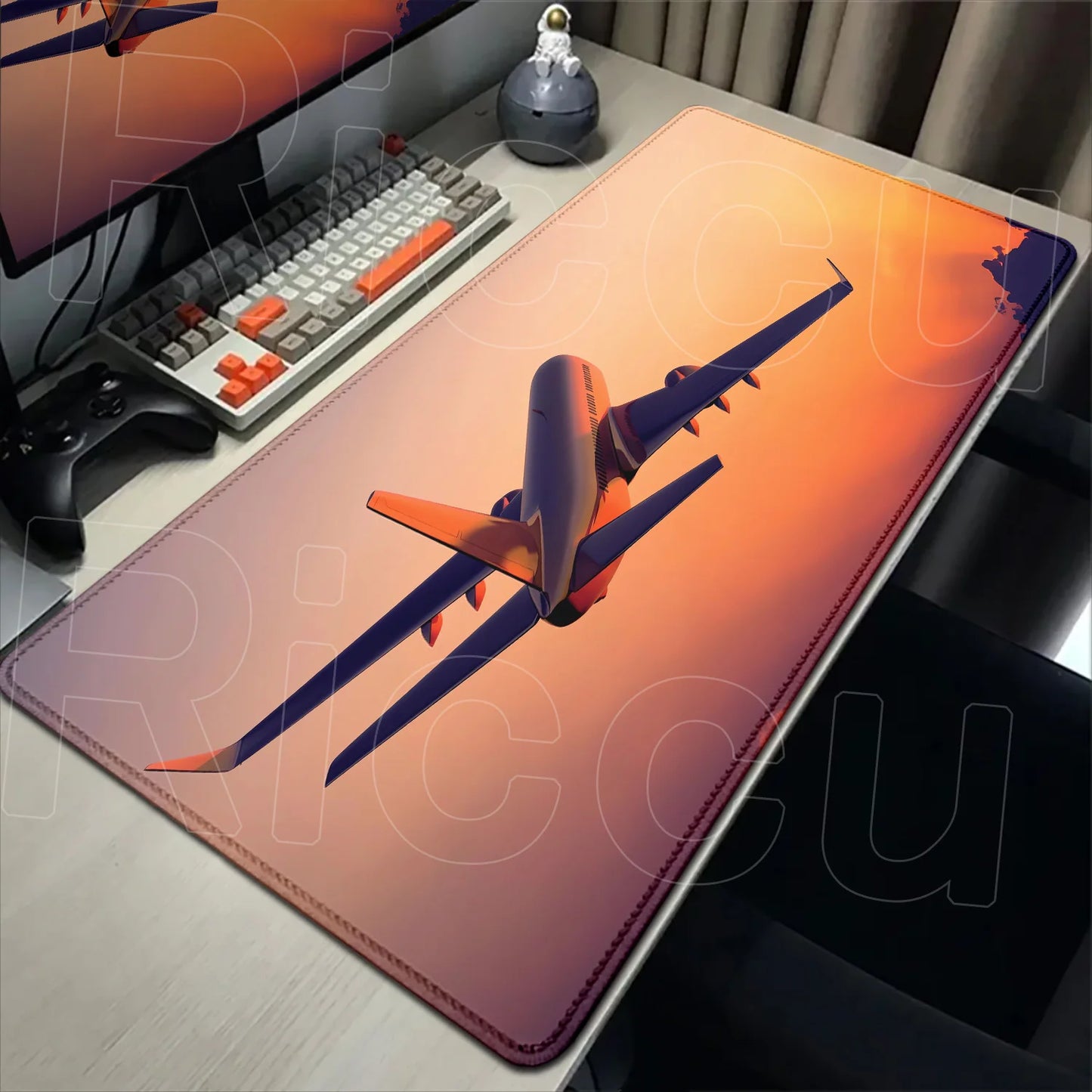 New Many Wallpaper Airplane Speedometer Mousepads Large 900x400mm Non-slip Mouse Pad Office Desk Mat Pc Gamer Table Mousepad XXL