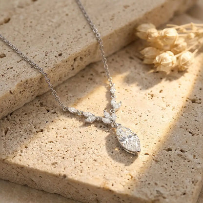 CEICI GRA Certified 3CT Marquess Cut Moissanite Necklace for Women 925 Sterling Silver 18K Gold Wedding Fine Jewelry Gift
