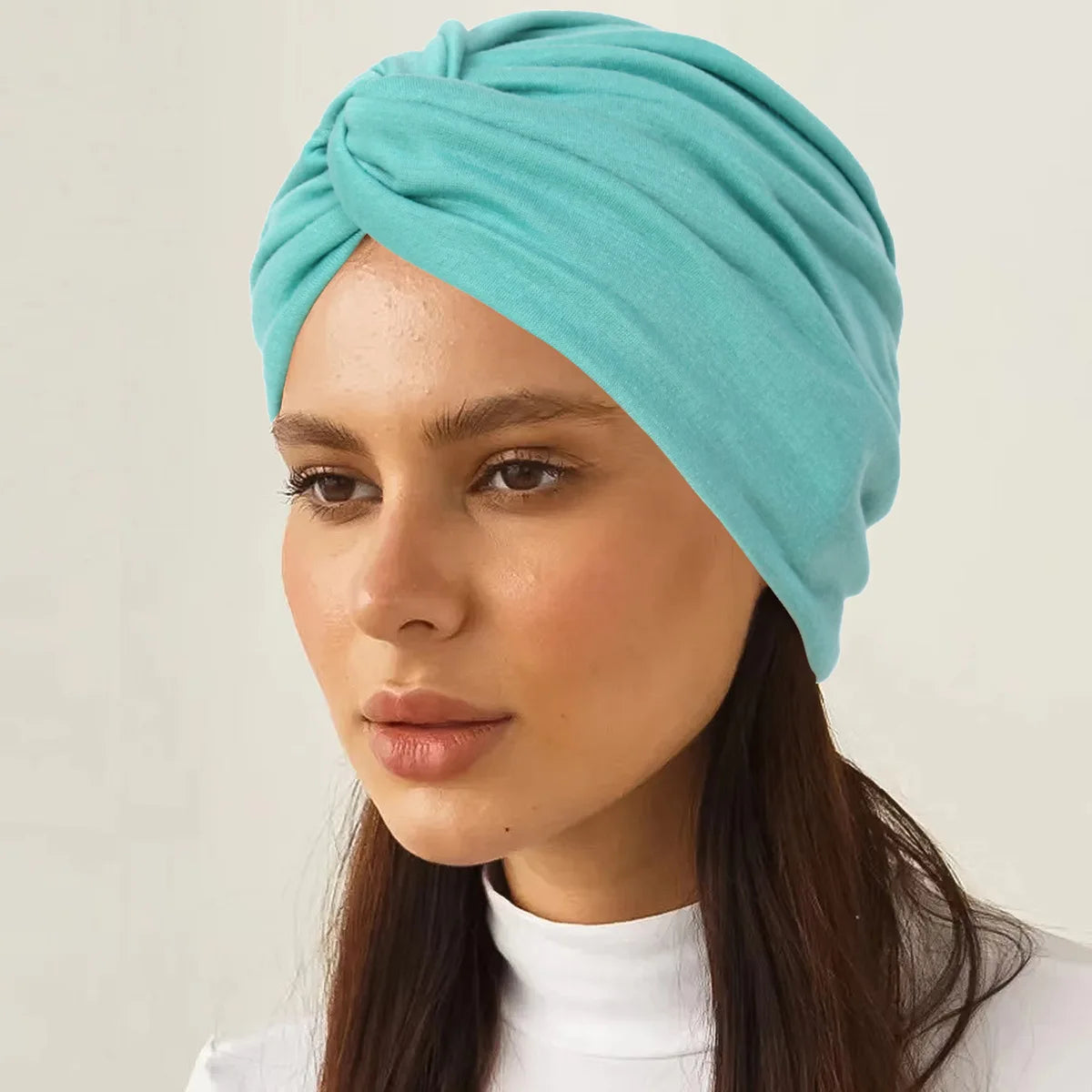 2026 New Soft Strech Ramadan Muslim Hijab Caps Fashion Headwear Women's Headscarf Solid Color Hair Care Turban Bonnet