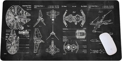 Spaceship space sci-fi console display plane large mouse pad XXL 90x40cm Rubber Anti-slip Gaming Keyboard Mats game accessories