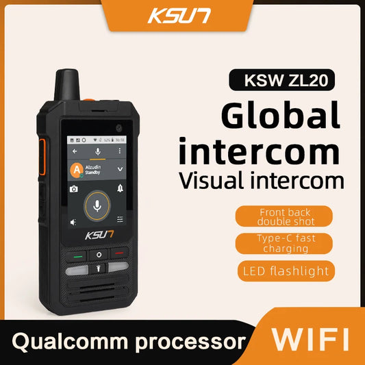 Compatible With ZELLO Walkie Talkie Phone 4G Android WIFI Blue-Tooth Touch Screen Two Way Radio Global Long Range KSUN ZL20