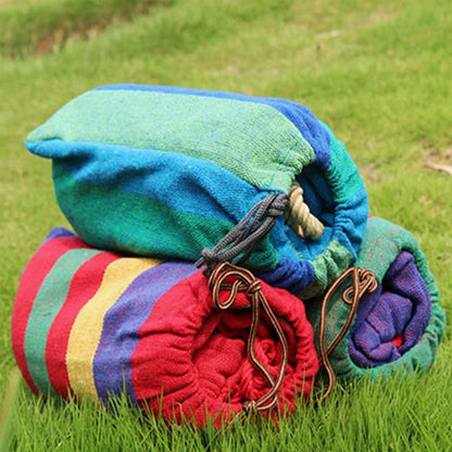 2 Person Double Hammock with Tree Straps - Heavy Duty Cotton Canvas for Patio, Backyard, Garden, Indoor & Outdoor Use (Red,Blue)