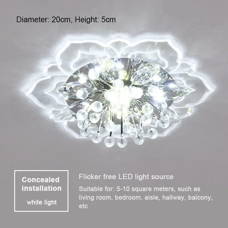 LED Lotus Glass Corridor Ceiling Lights porch Hallway Plastic Leaves Ceiling Lamps Living Room Balcony Ceiling fixtures
