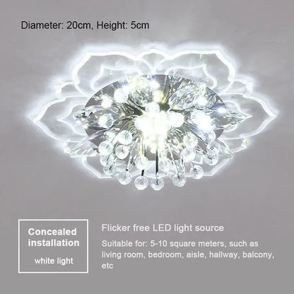 LED Lotus Glass Corridor Ceiling Lights porch Hallway Plastic Leaves Ceiling Lamps Living Room Balcony Ceiling fixtures