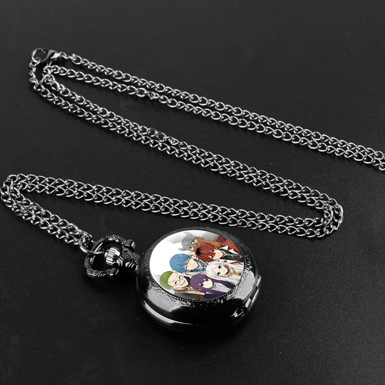 Frieren: Beyond Journey's End Glass Dome Pocket Watch with Chain Woman Pendant Watch Men Necklace Chronograph Gift for Friend