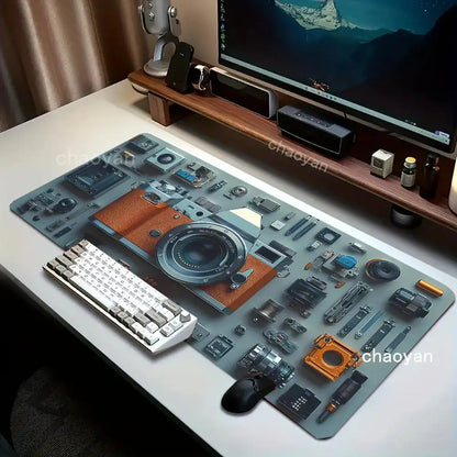 Radio pattern Mouse Pad Mousepad Large Abstract Mouse Pad Gaming Deskmat With Lockedge Office Non-slip Carpet