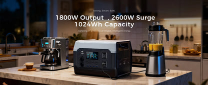 CTOLITY 2400W Power Station With 200W Solar Panel 20.5V USB TYPE-C Portable Power Bank 1024Wh Lifepo4 Battery Charging Station