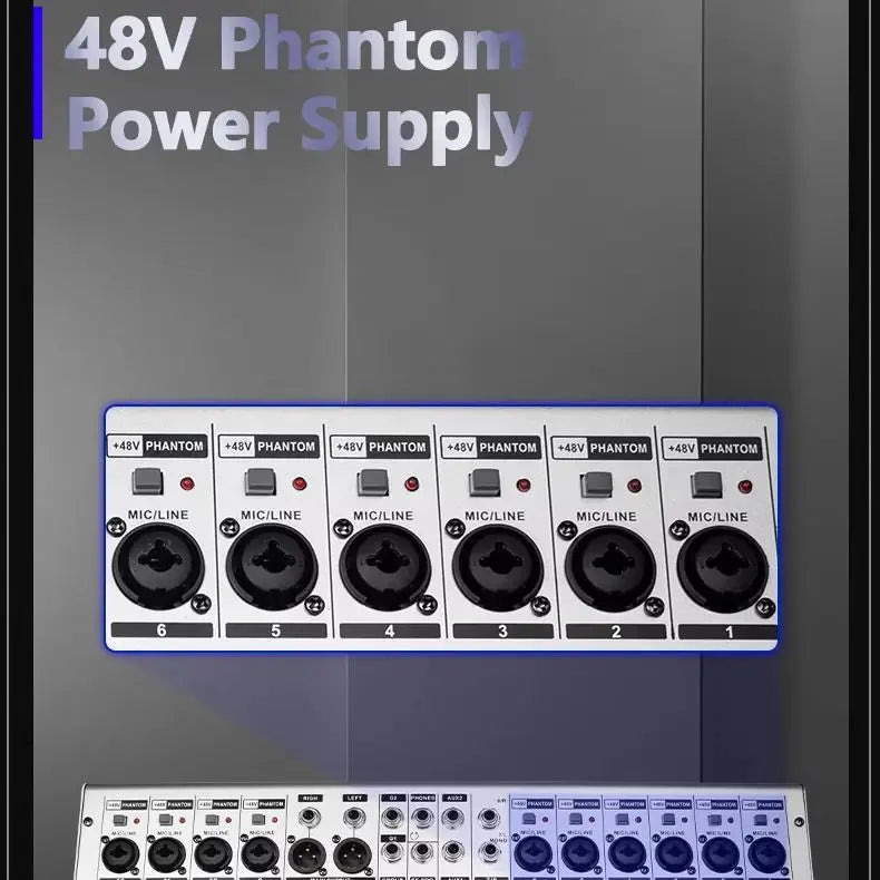 FUHAM RI808/RI1208 4x8/4x12 Audio Mixer with Phono Jacks for PA Systems - Professional Sound Mixing Equipment