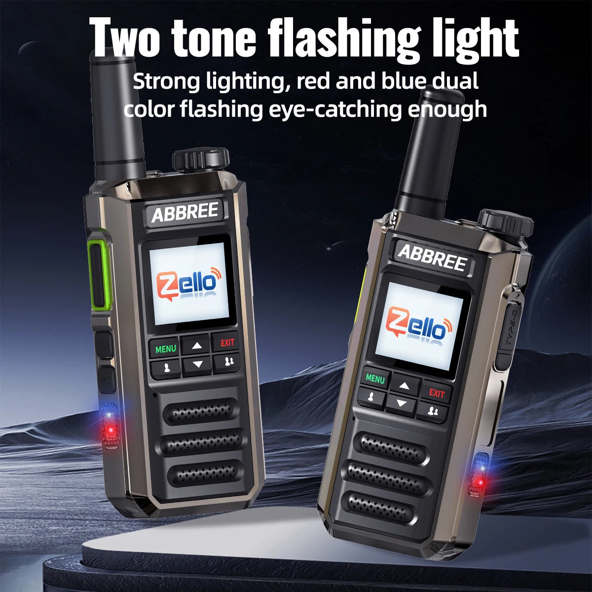 ABBREE GP-18 Zello PoC Radio Global Unlimited Distance Dual SIM Card Slots Android Bluetooth Flashlight WIFI 3G/4G Network Radio