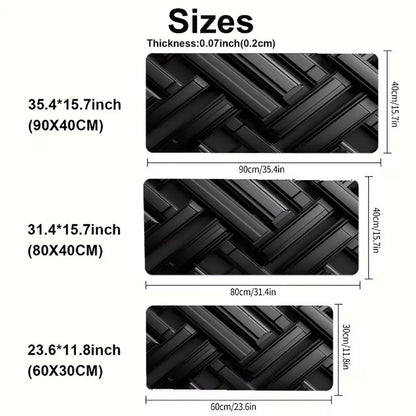 Black Gray Geometric Square Large  Gaming Mouse Pad Non-Slip Base Rubber Extended E-sports Keyboard Desk Mat Mousepad Anti-Slip