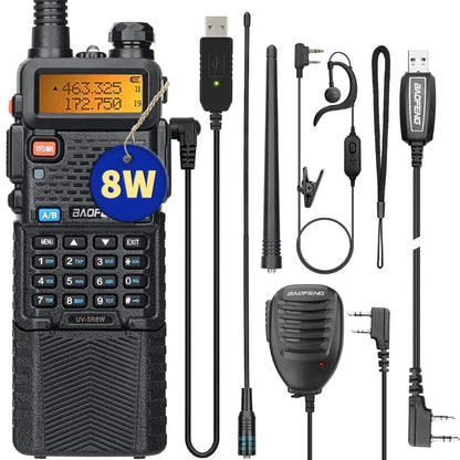 Baofeng UV-5R 8W 3800 Walkie Talkie Tri-Power Dual Band VHF UHF Portable Long Range High Power Handheld CB Ham Two Way Radio