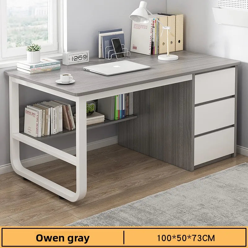 New model Desk Desktop Computer Desk Simple Home Desk Student Bedroom Bookshelf Integrated Writing Desk
