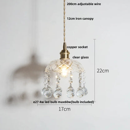 IWHD Knob Switch LED Pendant Lamp Bedroom Restaurant Cafe Luxury Crystal Glass Nordic Modern Interior Home Decor Hanging Lights