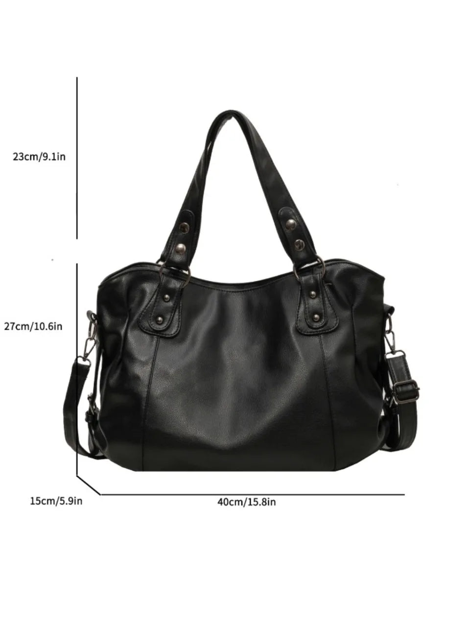 Women's Large Capacity Shoulder Casual Tote Bag Laptop Roomy Handbag Soft Leather Crossbody Business Black Big Bag A4 Sac A Main