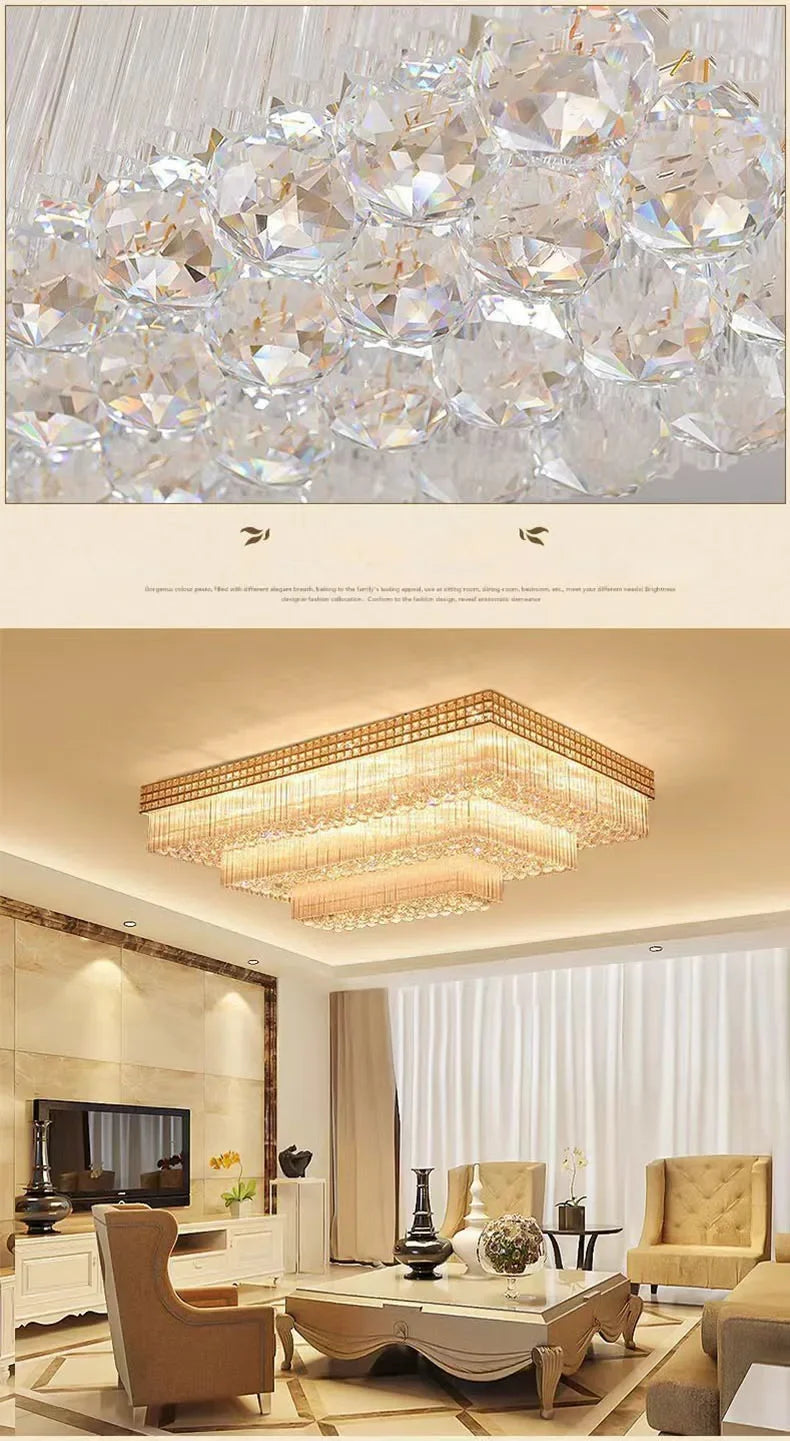 Manufacturers Wholesale Chandelier Lamp Suspend Lobby Gold Hanging Rectangular Living Room Bedroom Restaurant LED Ceiling Lights