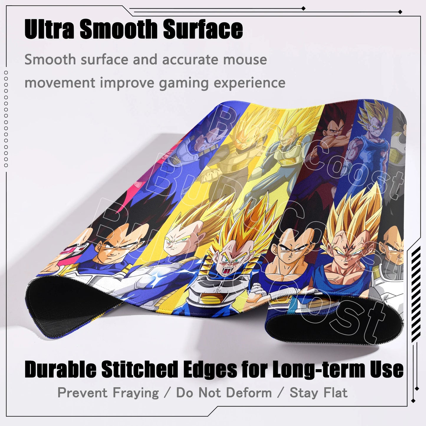Anime Gaming Anti-slip Mousepad 300x600mm Computer Gamer Carpet Gift Dragon Ball Vegeta Lock Edge Deskmat XL Laptop Keyboard Rug