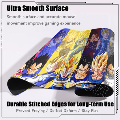Anime Gaming Anti-slip Mousepad 300x600mm Computer Gamer Carpet Gift Dragon Ball Vegeta Lock Edge Deskmat XL Laptop Keyboard Rug