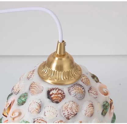Glass Ceiling Chandelier Creative Sea Shell Lampshade Bedroom Bedside Hanging Lamp Interior Decoration Lighting Pendant Lights
