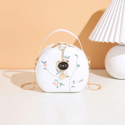 Circular Designer Fashion Women Shoulder Bag Leather Women's Messenger Crossbody Bags Ladies Purse Female Round Bolsa Handbag