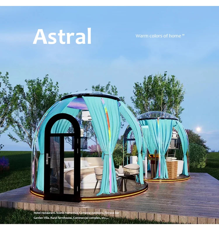 Prefab Polycarbonate Winter Geodesic Clear Dome Tent Green Dome House