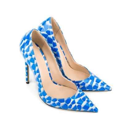 Multicolor Abstract Graffiti Print Pointed Toe Stiletto Pumps, Women Thin Heel Evening Shoes for Wedding, Formal Party and Night