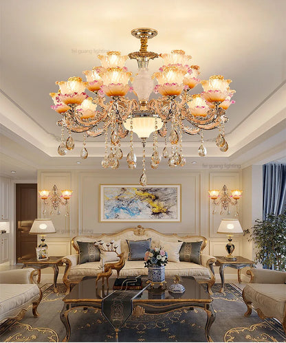 New Bedroom Chandelier  European Luxurious Atmospheric Lighting Fixture Home Living Room Dining Room Light Luxury Crystal Lamps