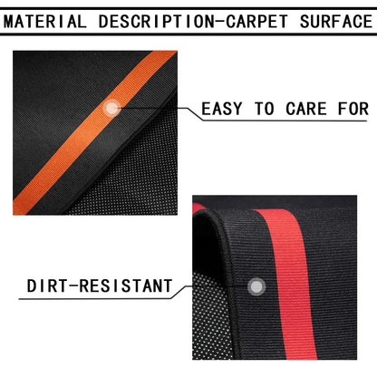 Racing Performance Logo Garage Runner Floor Mat, Black Red Stripe Oil Absorbent Non-Slip Long Rug for Motorcycle Car Workshop Ma