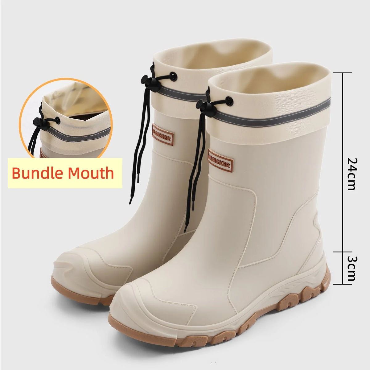 Mens High Top Rain Boots Mid Tube Couple Chef Shoes Thick Soled Long Tube Boot Outdoor Plush Warm Casual Boots Winter Water Shoe