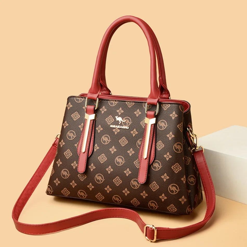 Luxury Women Handbag Fashion Print Large Capacity Shoulder Crossbody Bag Leisure Designer Soft Leather Ladies Purses and Handbag