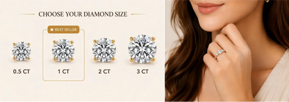 Custom Lab Grown Diamond Ring 9K 14K Gold 0.5ct to 3ct D Color VVS Clarity Engagement Wedding Promise Anniversary Ring for Women
