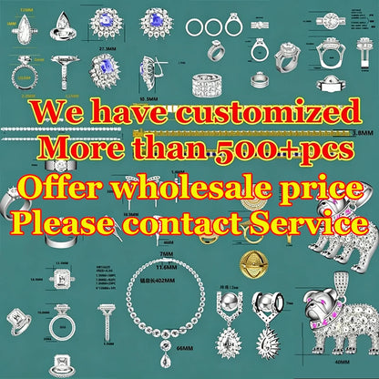 Full Shape 1-3ct Moissanite Women's Moissanite Jewelry Sets 925 Silver Plated 18k Gold D Color Necklace Earrings For Women Gift