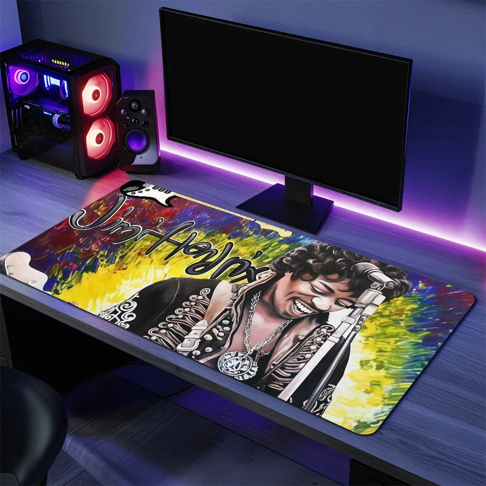 Singer J-JIMI HENDRIX THE Last Experience Mouse Pad Large Desk Mat Keyboard Ergonomic Office Rubber Game PC Non-slip Anti-fray H