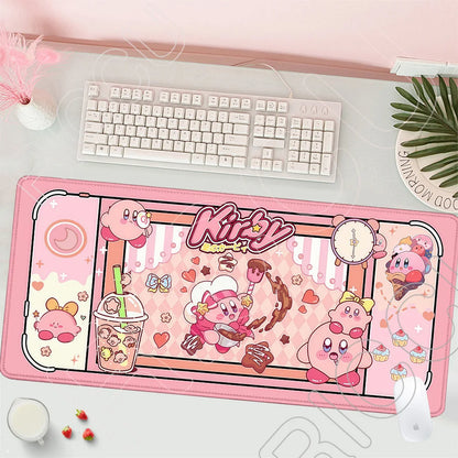 HD Printing Mouse Pad Laptop Extended protective Pad Computer Game Mousepad Cartoon K-Kirby PC Accessories Keyboard XXL Desk mat