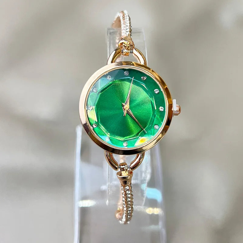 New Women's Quartz Watches Water Diamond Female's Wristwatch Small Dial Slim Adjustable Jewelry Girl Watch Bracelet