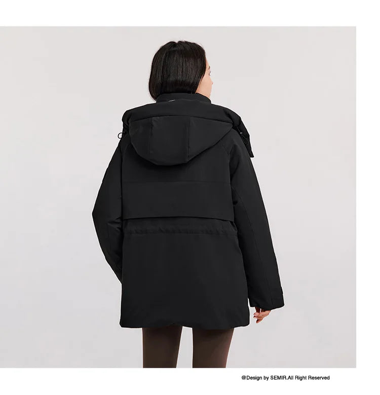 Semir Down Jacket Women Mid-Length Waterproof Oil-proof Stain-proof 2026 New Winter Clothing Coat Women