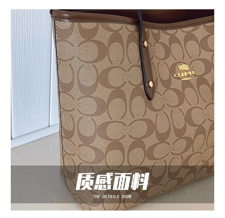 European and American Fashion Printed Large Capacity Women's Bag 2026 New Trendy Retro Luxury Single Shoulder Tote Bag