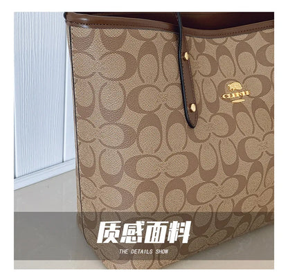 European and American Fashion Printed Large Capacity Women's Bag 2026 New Trendy Retro Luxury Single Shoulder Tote Bag
