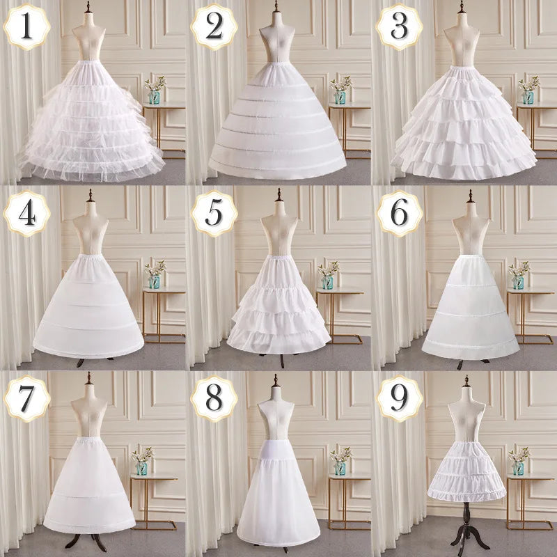 In Stock 6 Hoops Wedding Petticoat Crinoline Slip Bridal Underskirt Puffy High Quality Customized
