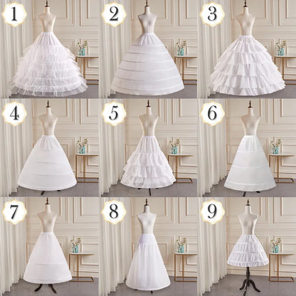 In Stock 6 Hoops Wedding Petticoat Crinoline Slip Bridal Underskirt Puffy High Quality Customized