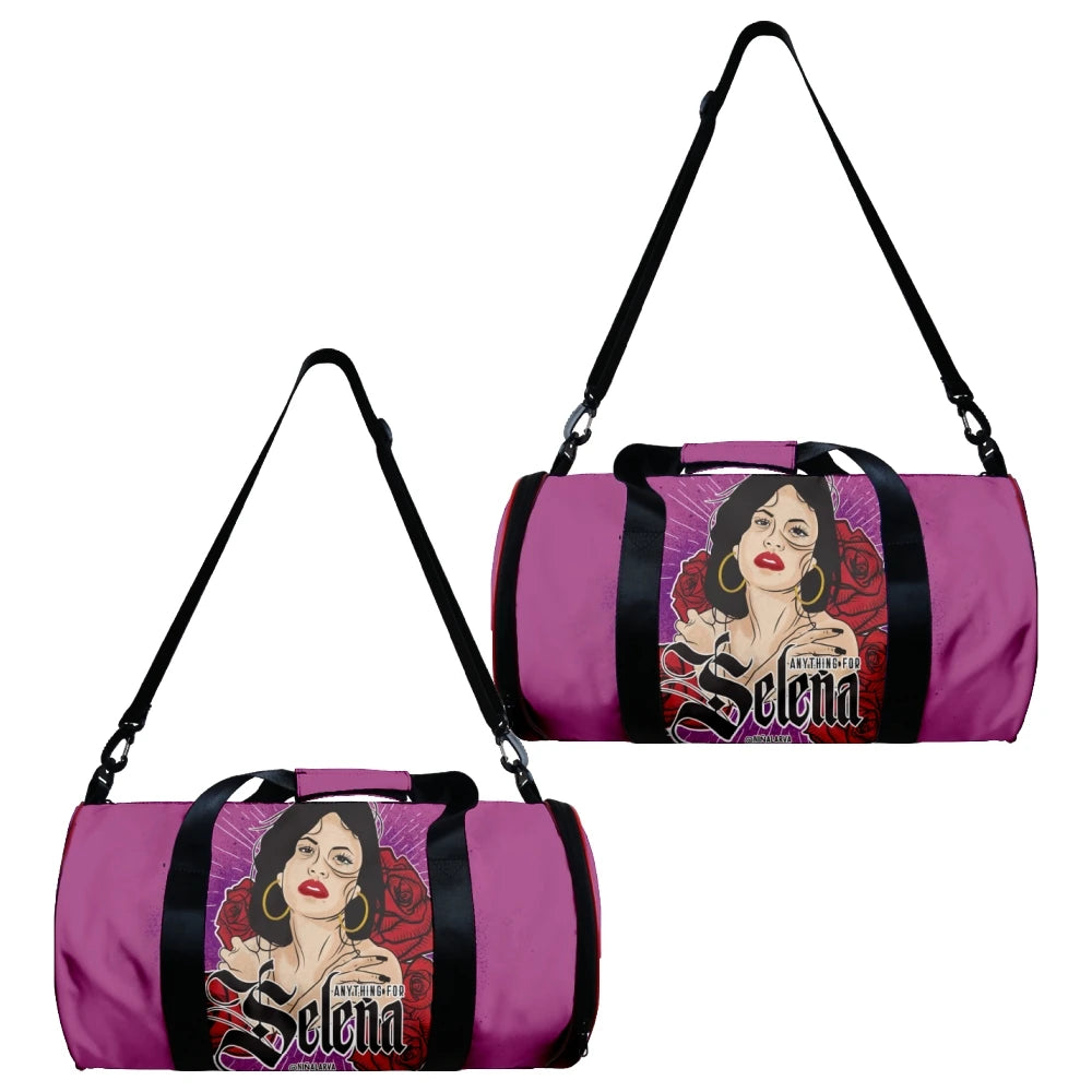 Popular Selena Quintanilla 3D Printed Large Capacity Travel Bags Barrel Shape Crossbody Bag Outdoor Sports Bags Gym Yoga Bag