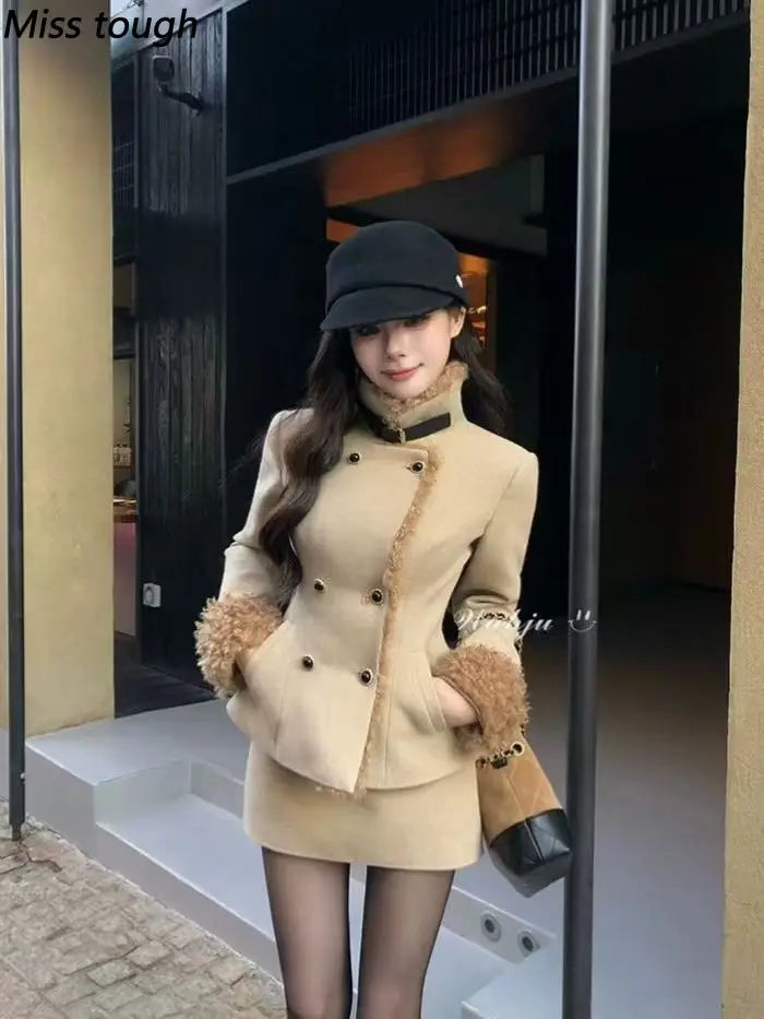Autumn Korean Fashion Sweet Vintage Women's 2 Pieces Set French Elegant Office Lady Set Slimming Design Lolita Y2k Outfits 2026