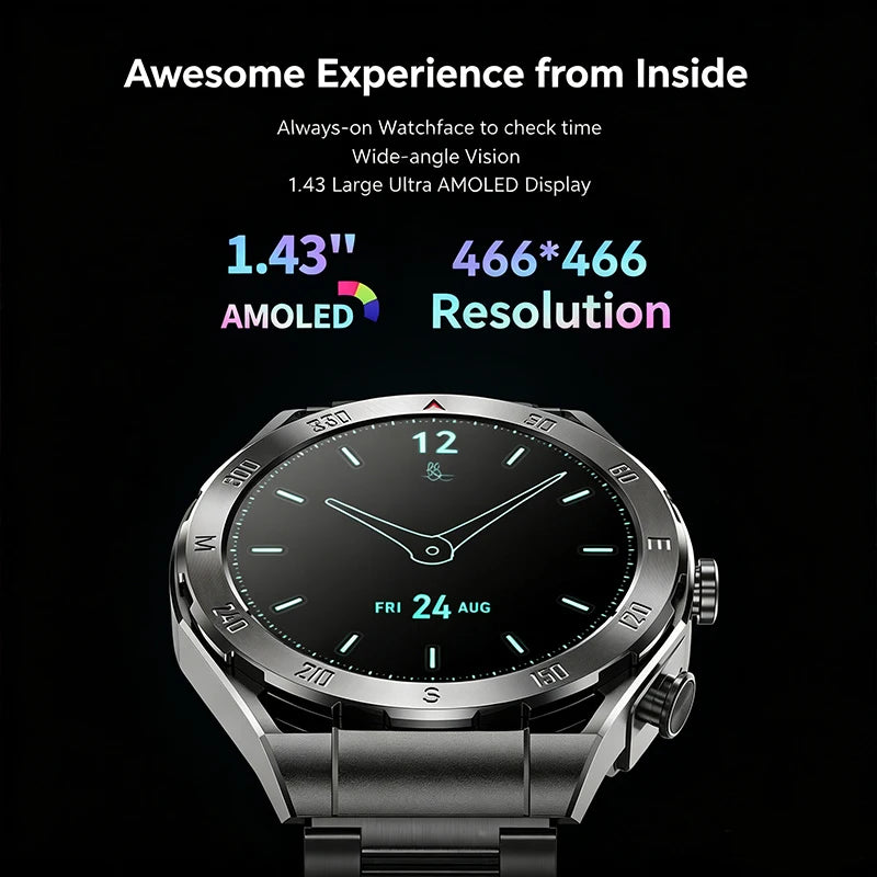 2026 New TWS 2-in-1 Smart Watch Earphones 1.43 "AMOLED Screen with Heart Rate Sleep Monitoring Music Player NFC IP67 Smartwatch
