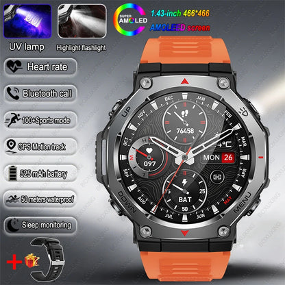 2026 New Military Active Edge Smart Watch Men 10ATM Waterproof GPS Motion Track 100+Sport Modes Heart Rate HD BT Call Smartwatch