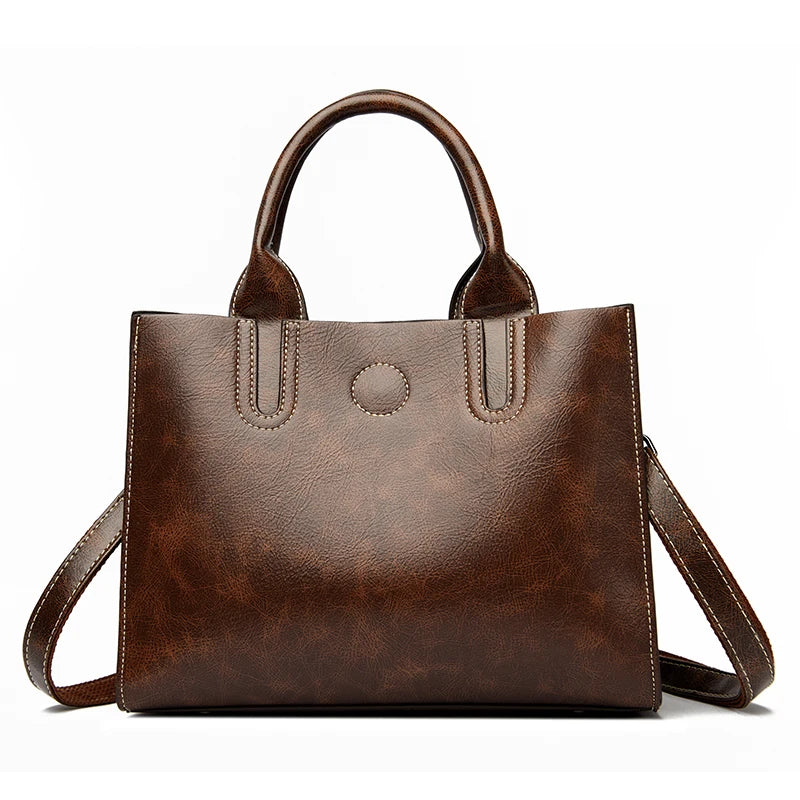 Luxury Female Trend Vintage Tote Bag High Quality Leather Crossbody Shoulder Bag Women Brand Designer Large capacity Handbag