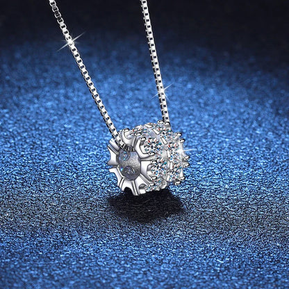 NeeTim Full Moissanite Necklace For Woman Pendant 925 Sterling Silver Sparkling Necklace For Women Chain Party Bridal Jewelry